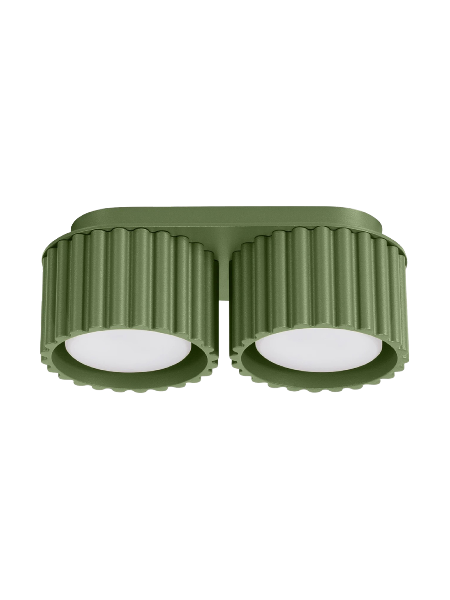 
Designer Ceiling Light "Aura" 2-bulb - Olive green