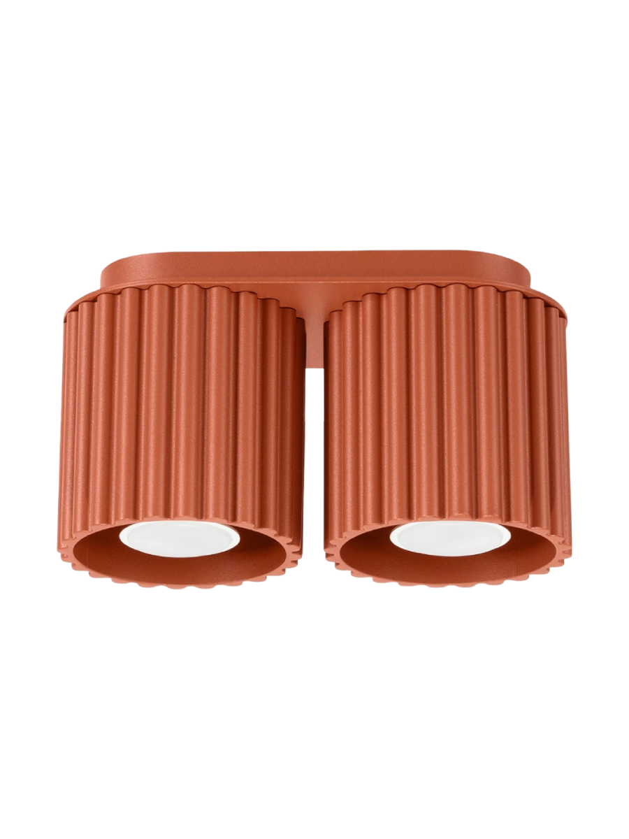 
Plafonnier design « Aura II » à 2 flammes - Rouge ocre