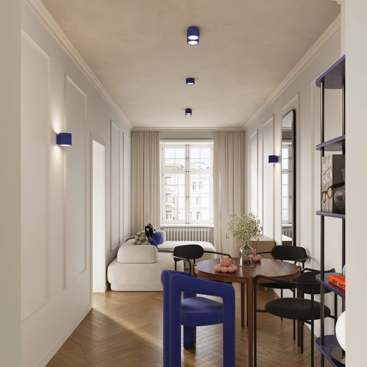 
Designer Ceiling Light "Aura" 2-bulb - Ultramarine