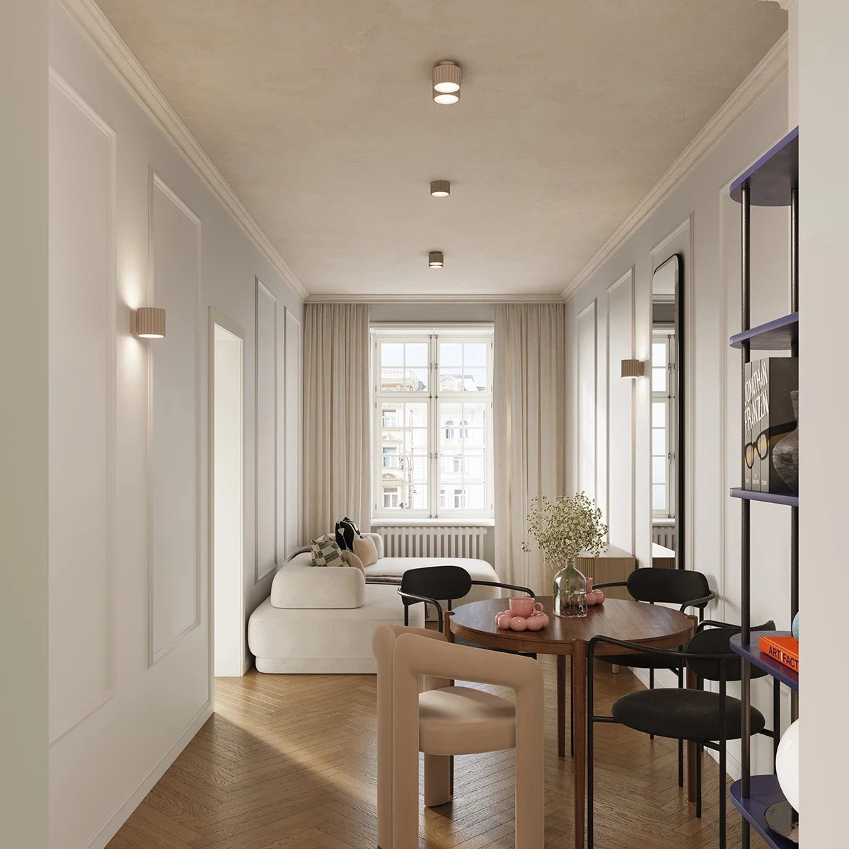 
Designer Ceiling Light "Aura" 2-bulb - Taupe