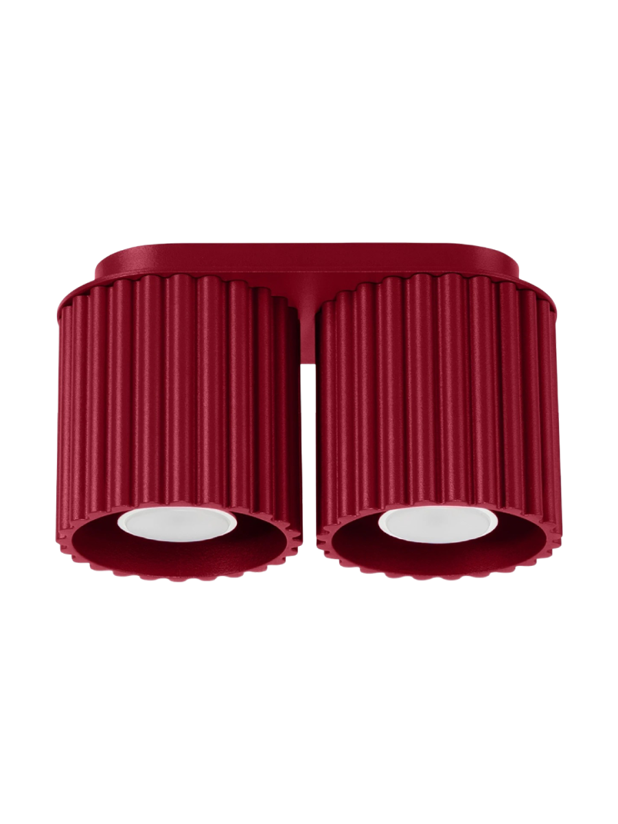 
Plafonnier design « Aura II » à 2 flammes - Rouge bordeaux