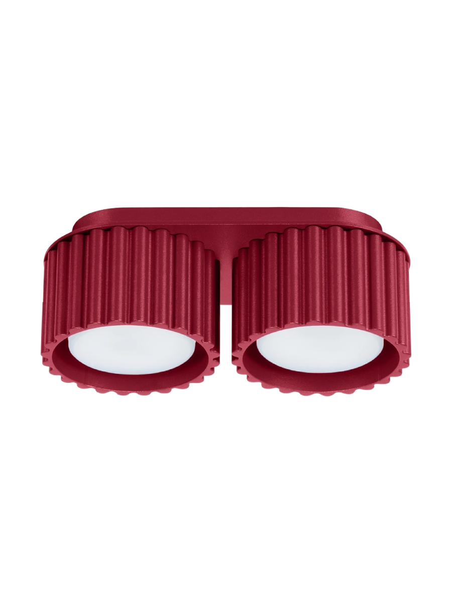 
Designer Ceiling Light "Aura" 2-bulb - Burgundy