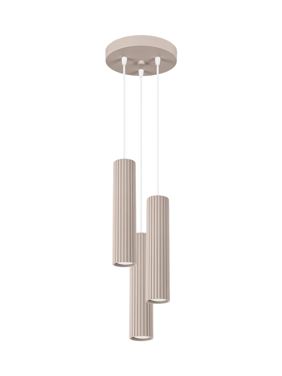 
Suspension design « Karbon » 3 lumières (ronde) - Taupe