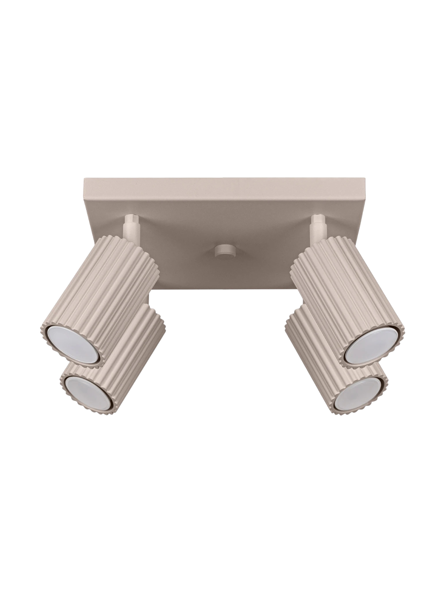 
Designer Ceiling Lamp "Karbon" 4-Bulb (Square) - Taupe