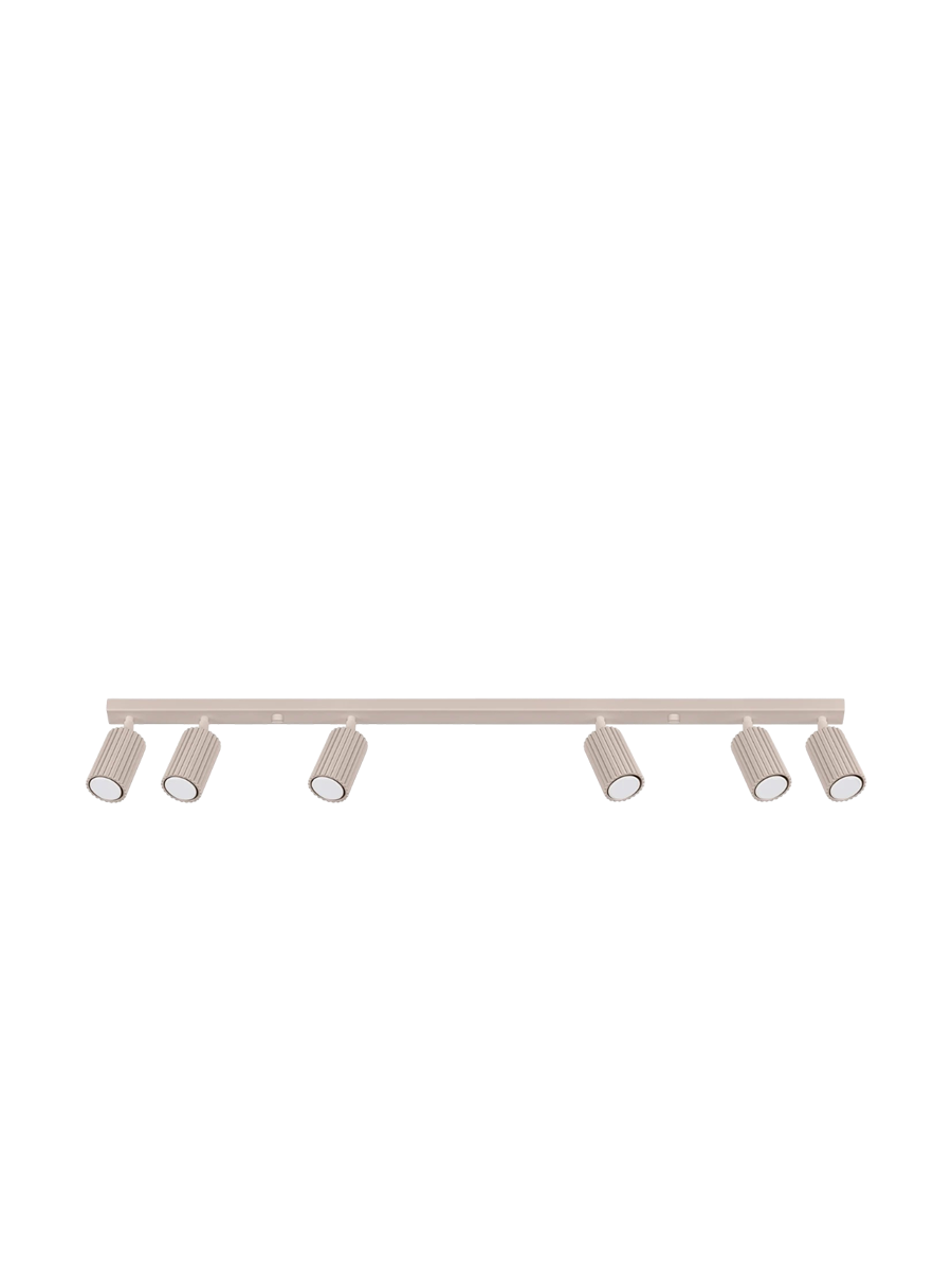 
Designer Ceiling Lamp "Karbon" 6-Flame (Linear) - Taupe