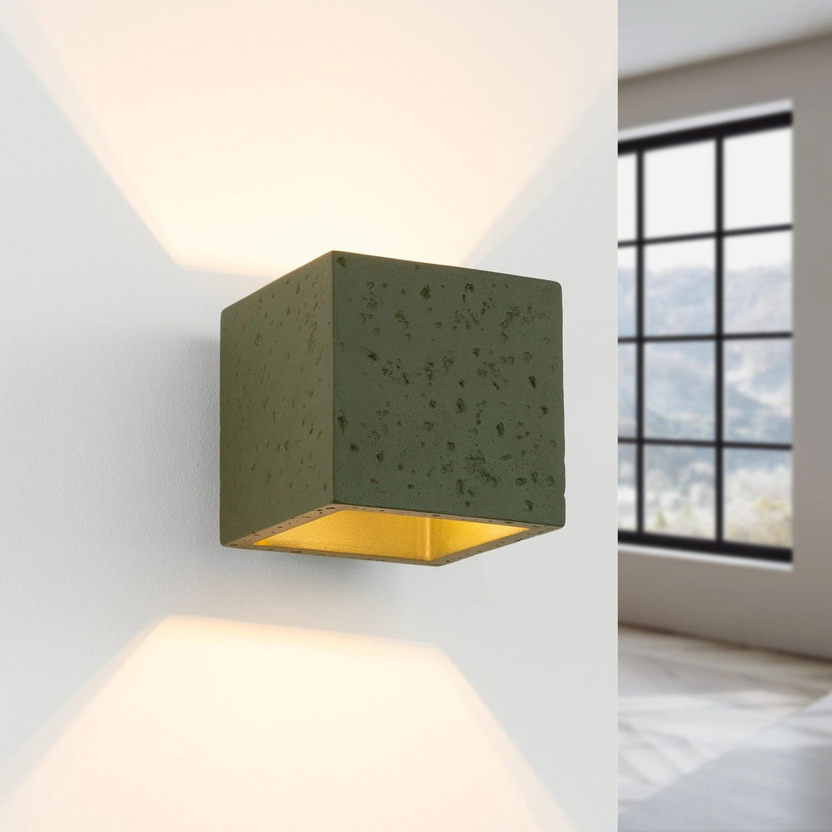 
Design Wandlampe „Quad“ - Olivgrün