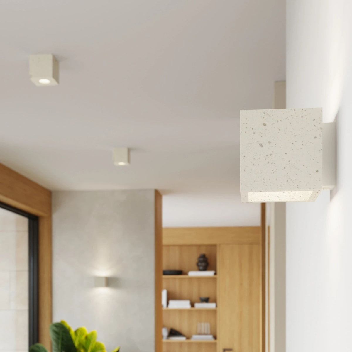 
Design Wandlampe „Quad“ - Beige