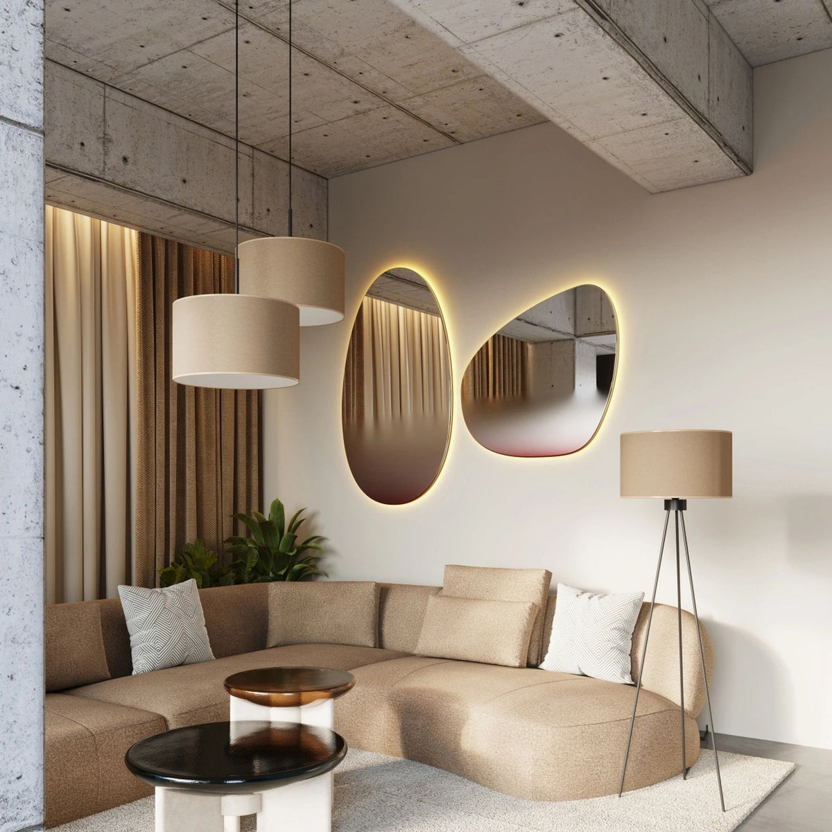 
Lampada a sospensione di design „Nevia“ - Talpa/Nero
