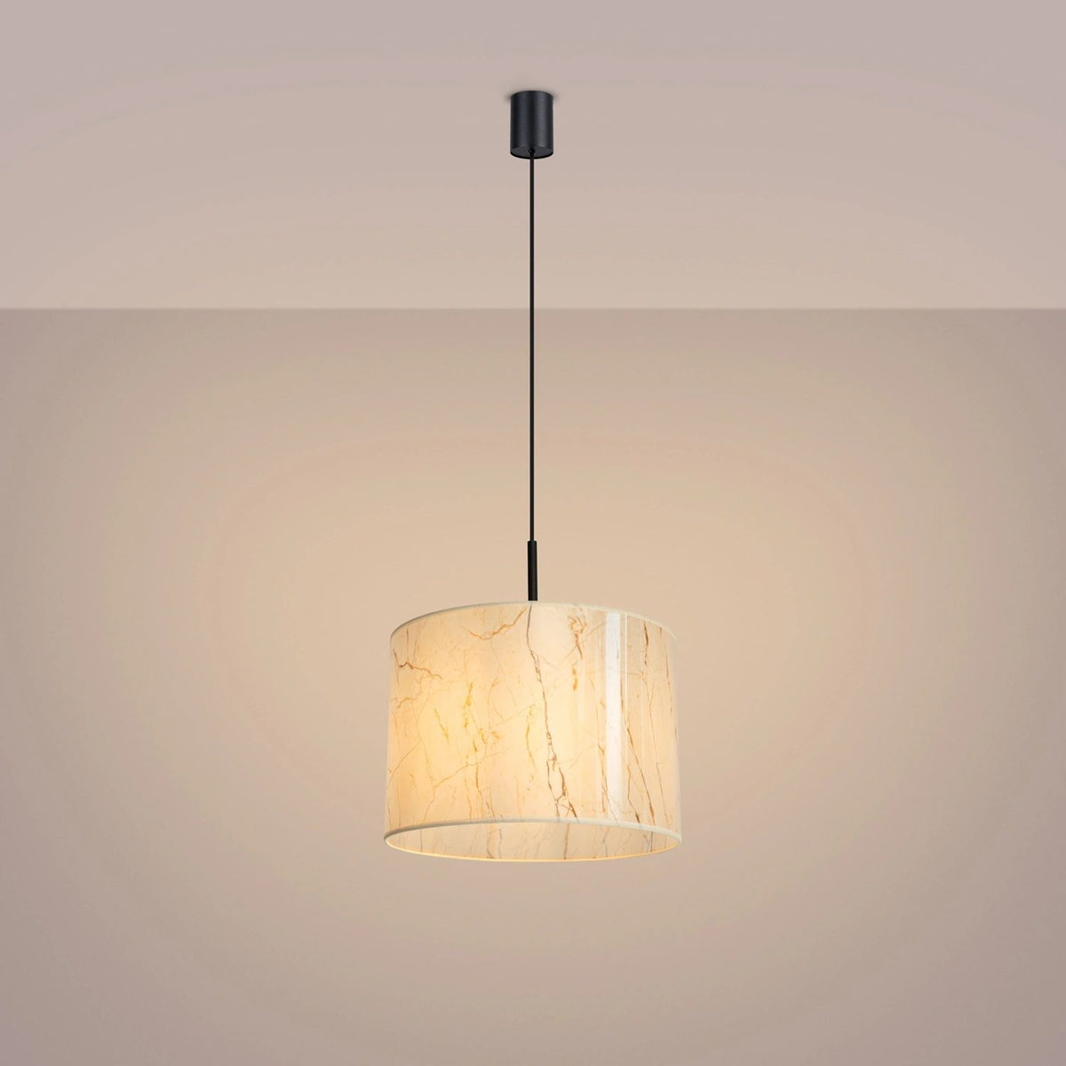 
Lampada a sospensione di design „Nevia“ - Marmo beige/Nero