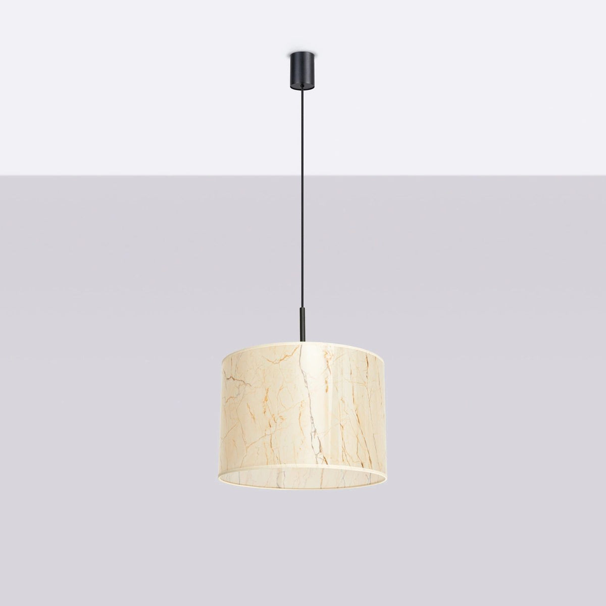 
Lampada a sospensione di design „Nevia“ - Marmo beige/Nero