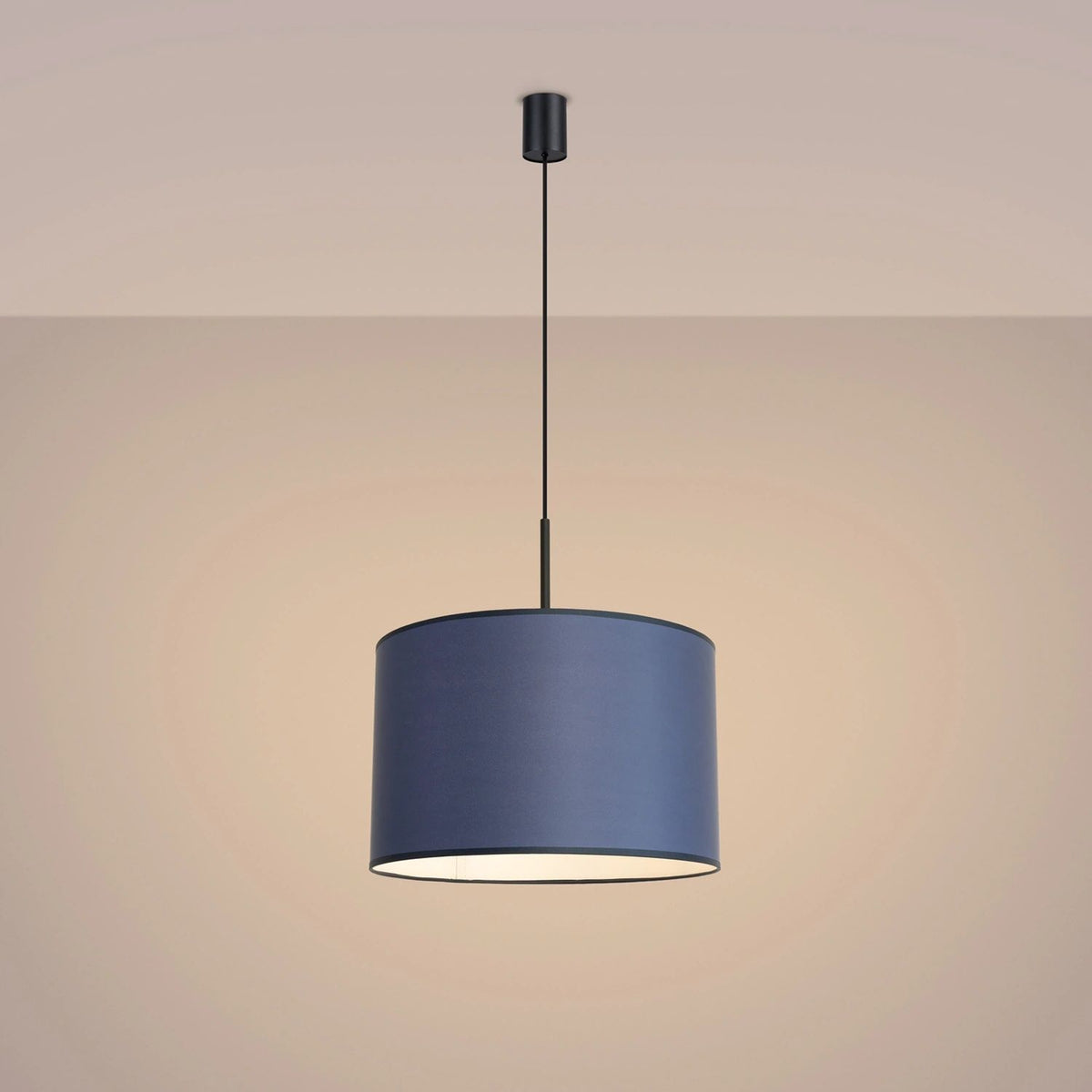 
Lampada a sospensione di design „Nevia“ - Blu navy/Nero
