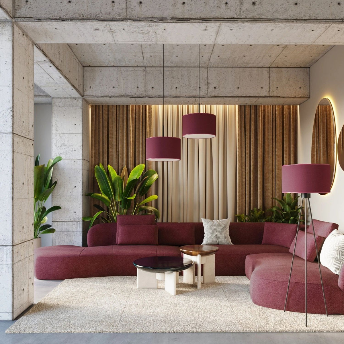 
Lampada a sospensione di design „Nevia“ - Bordeaux/Nero