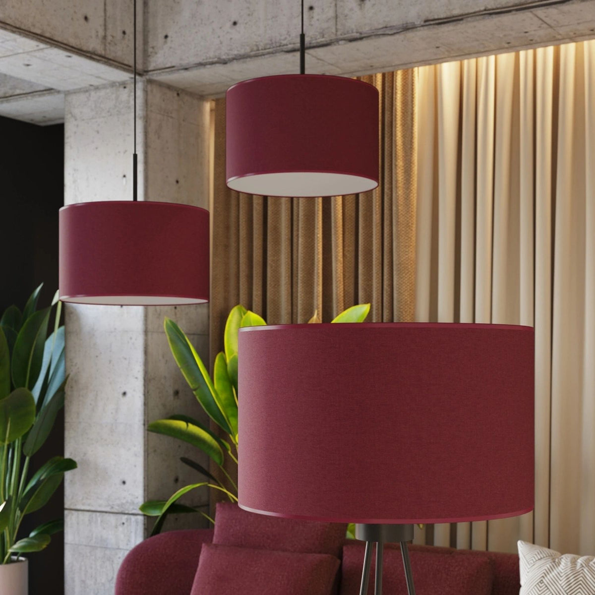 
Lampada a sospensione di design „Nevia“ - Bordeaux/Nero