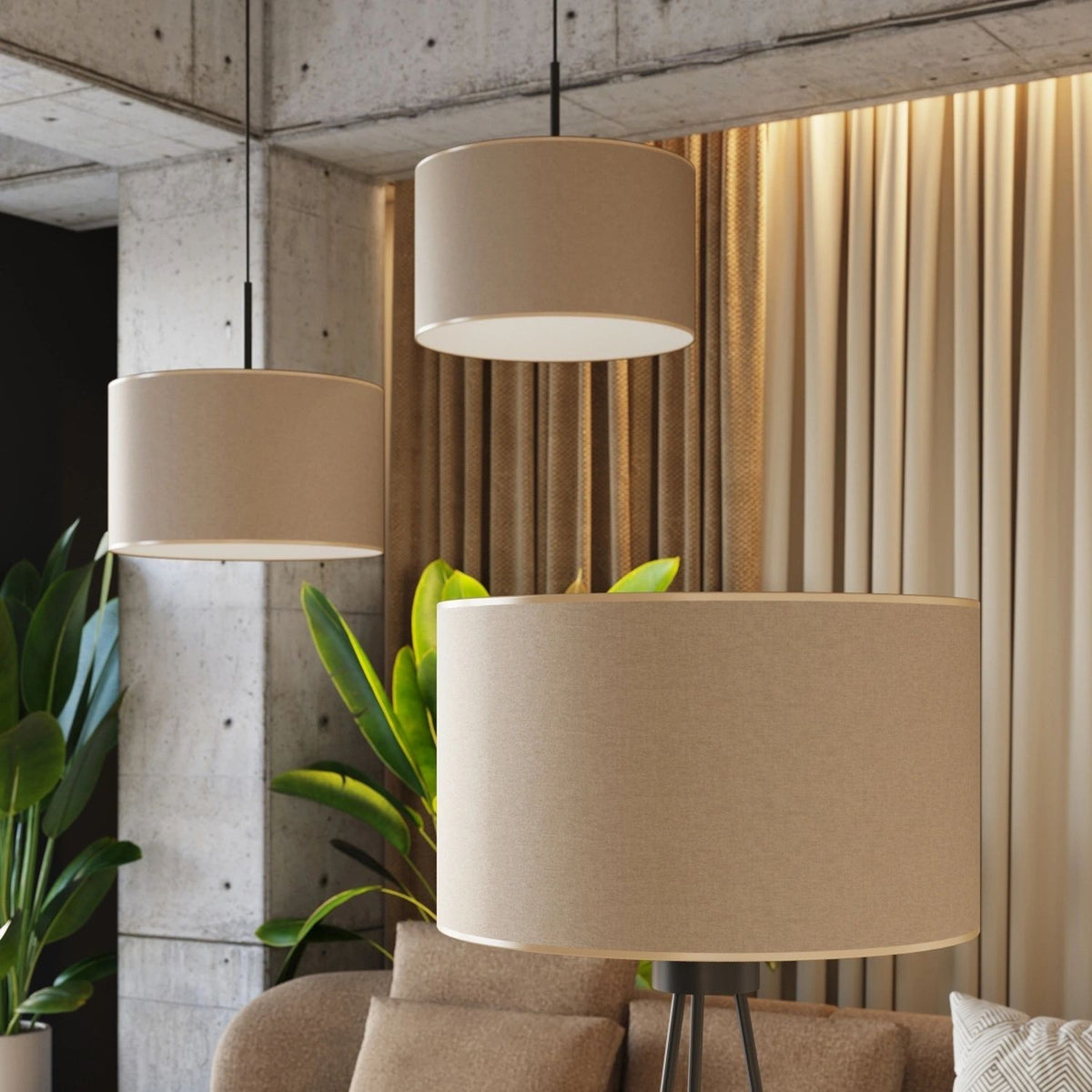 
Design Stehlampe „Nevia“ - Taupe/Schwarz