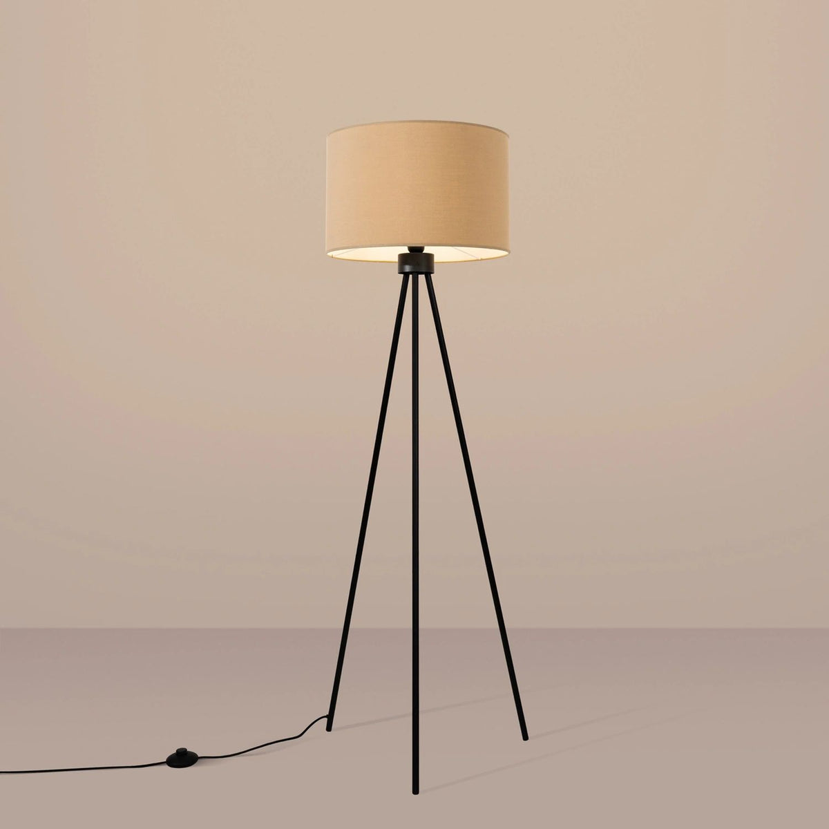
Design Stehlampe „Nevia“ - Taupe/Schwarz
