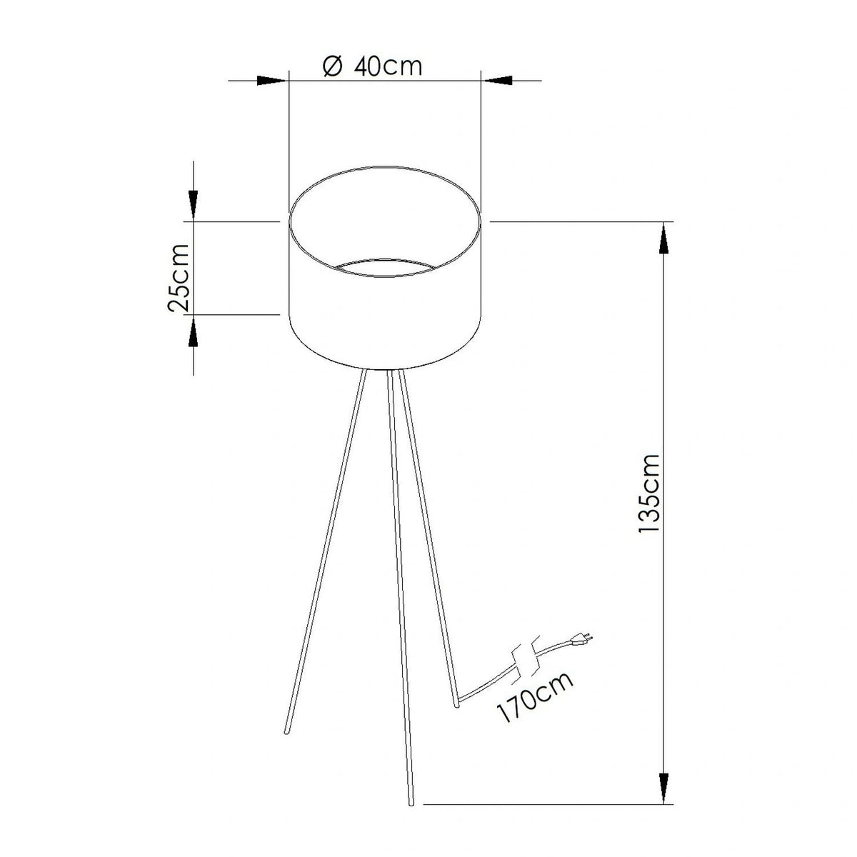 
Design Stehlampe „Nevia“ - Taupe/Schwarz