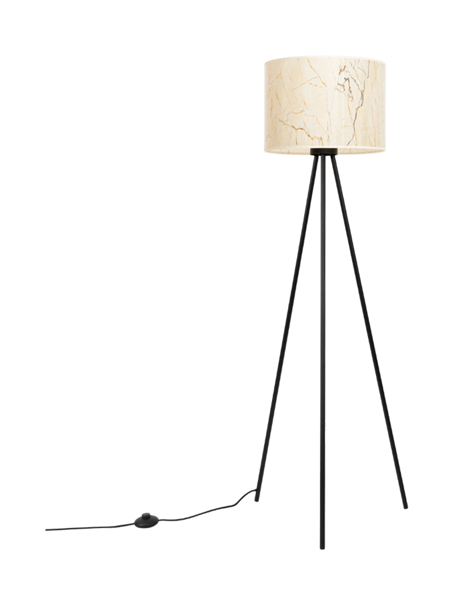 
Design Stehlampe „Nevia“ - Beiger Marmor/Schwarz