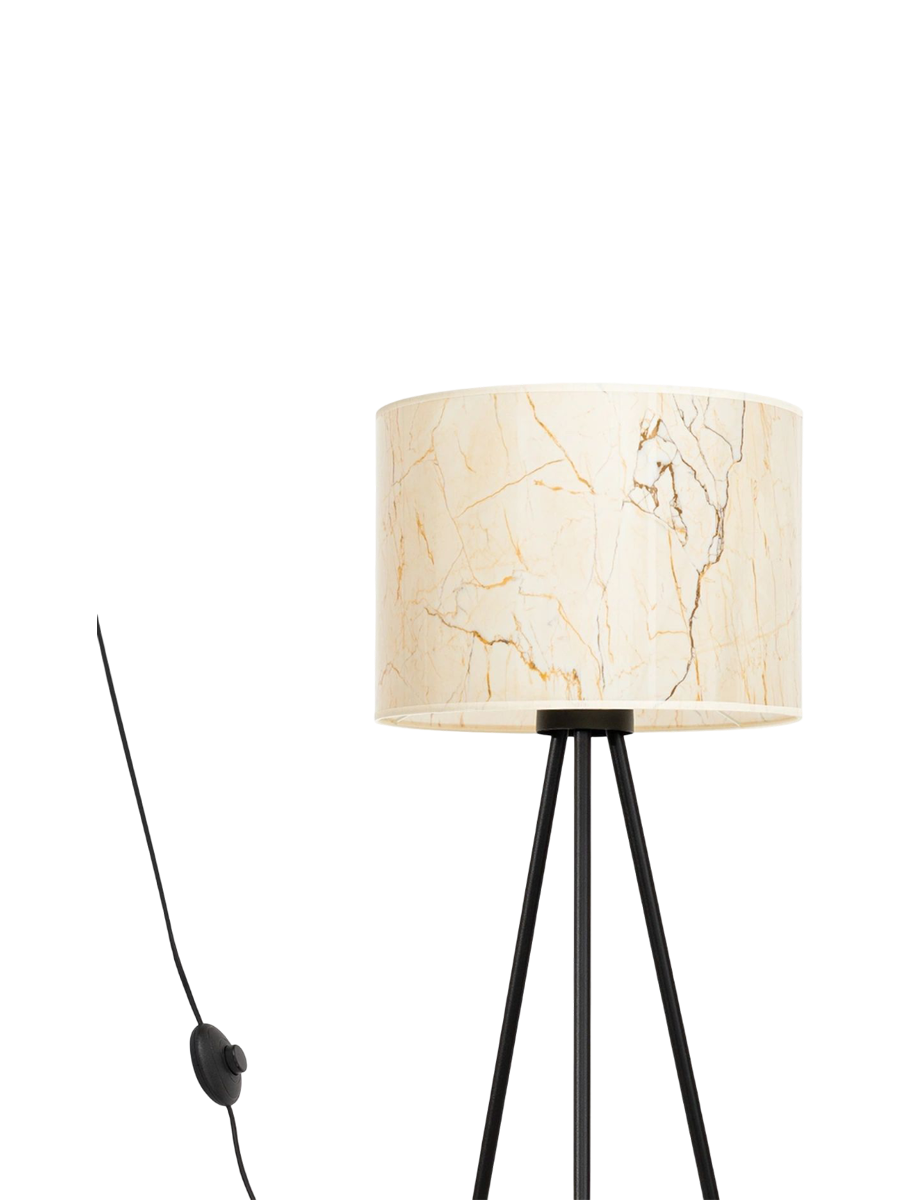 
Design Stehlampe „Nevia“ - Beiger Marmor/Schwarz
