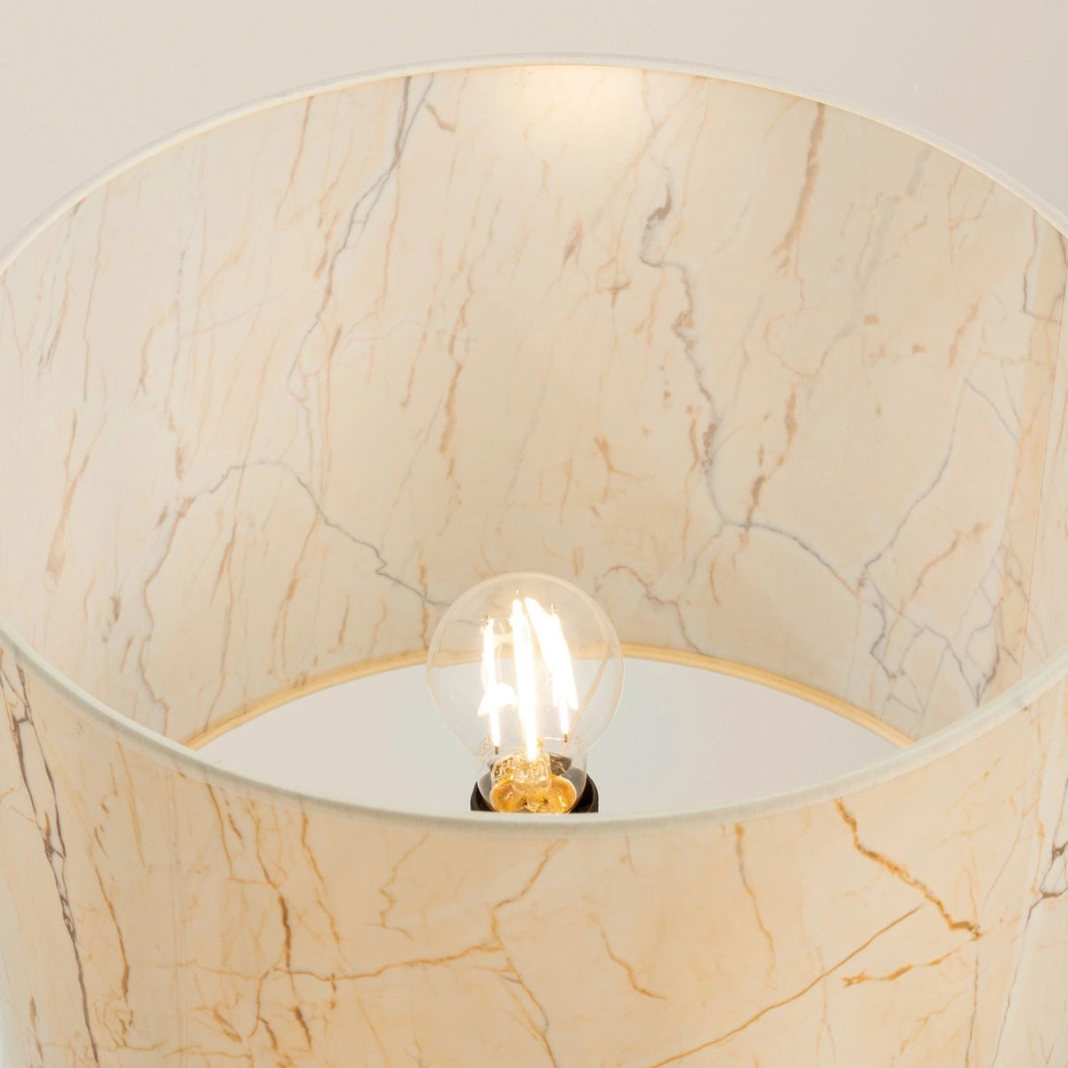 
Design Stehlampe „Nevia“ - Beiger Marmor/Schwarz