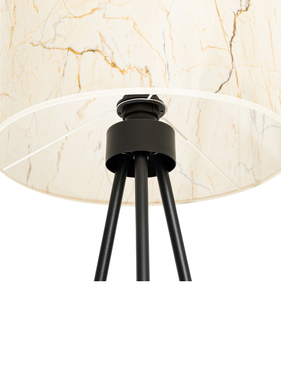 
Design Stehlampe „Nevia“ - Beiger Marmor/Schwarz
