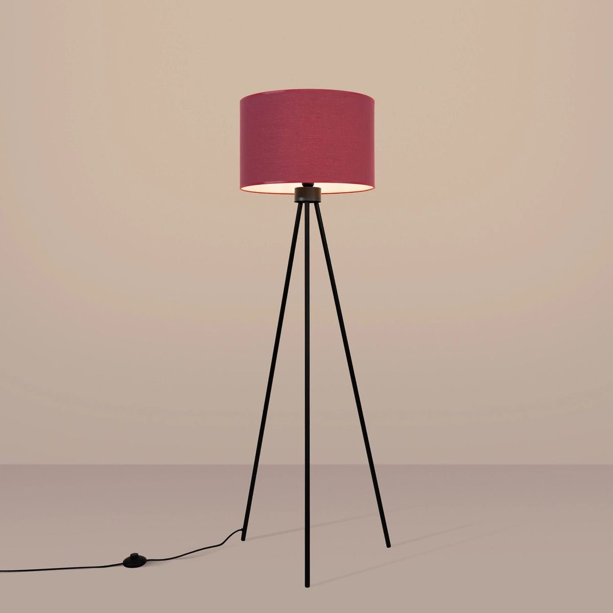 
Design Stehlampe „Nevia“ - Bordeauxrot/Schwarz