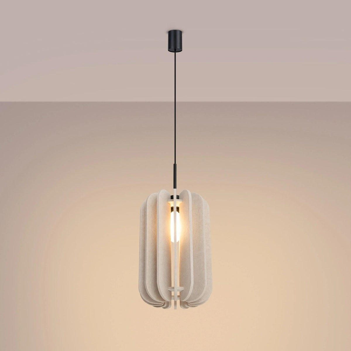 
Lampada a sospensione di design „Mula“ - Beige/Nero / Ø 27 cm
