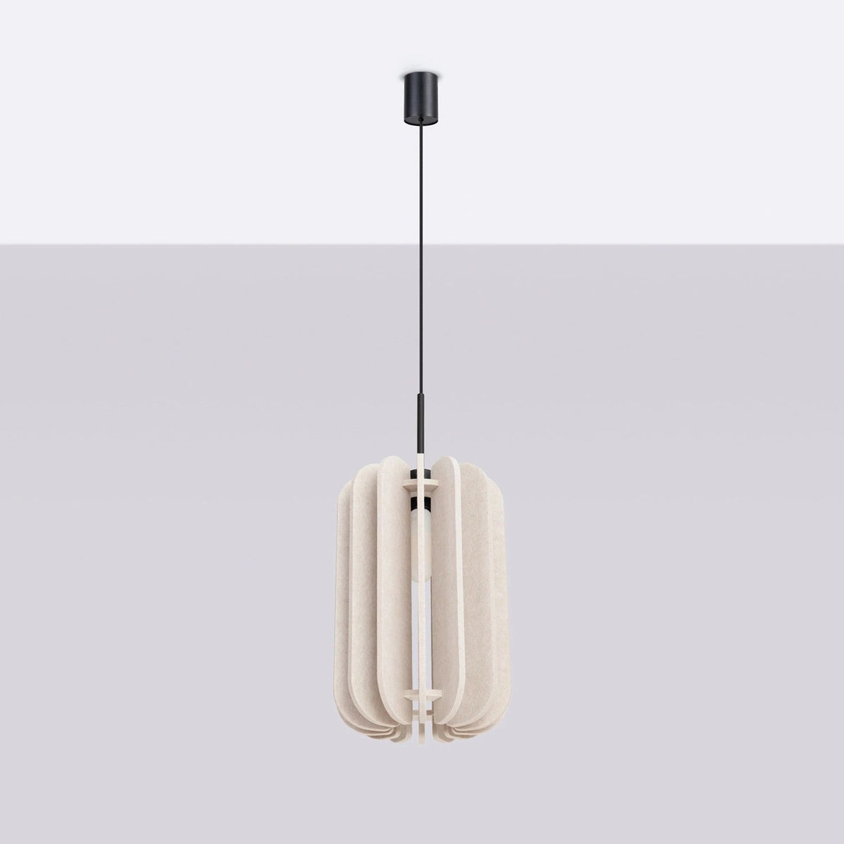 
Lampada a sospensione di design „Mula“ - Beige/Nero / Ø 27 cm