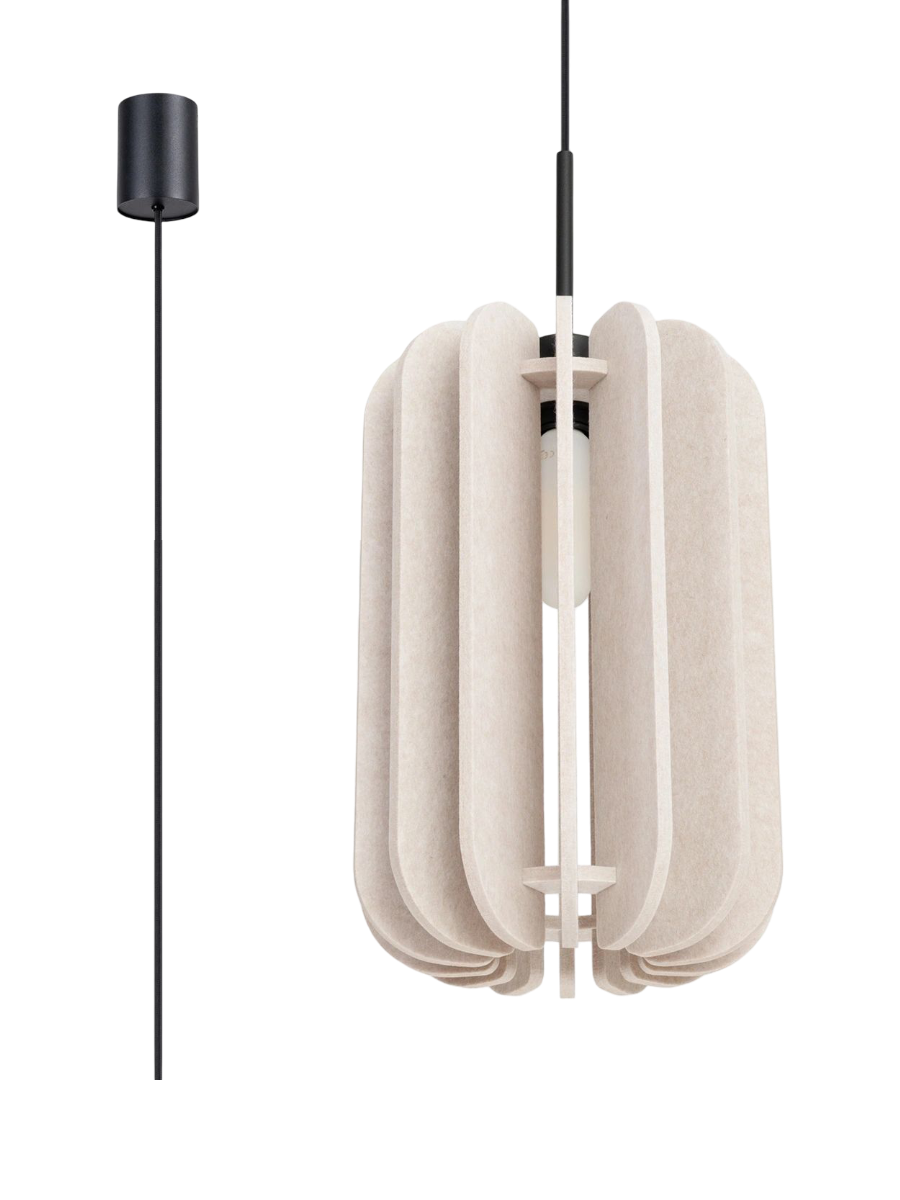 
Lampada a sospensione di design „Mula“ - Beige/Nero / Ø 27 cm