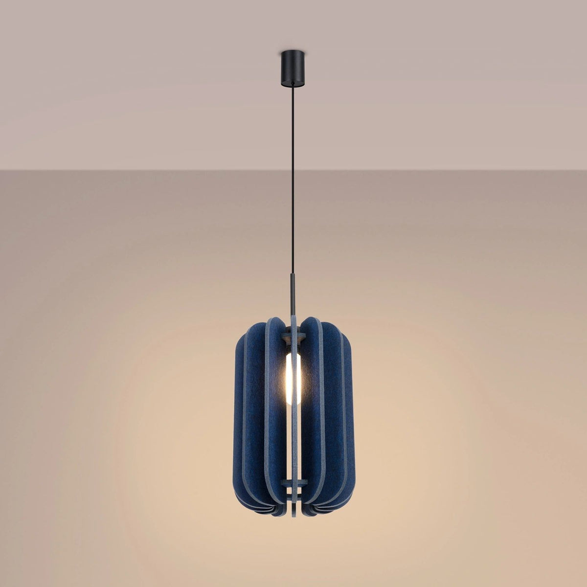 
Lampada a sospensione di design „Mula“ - Blu navy/Nero / Ø 27 cm
