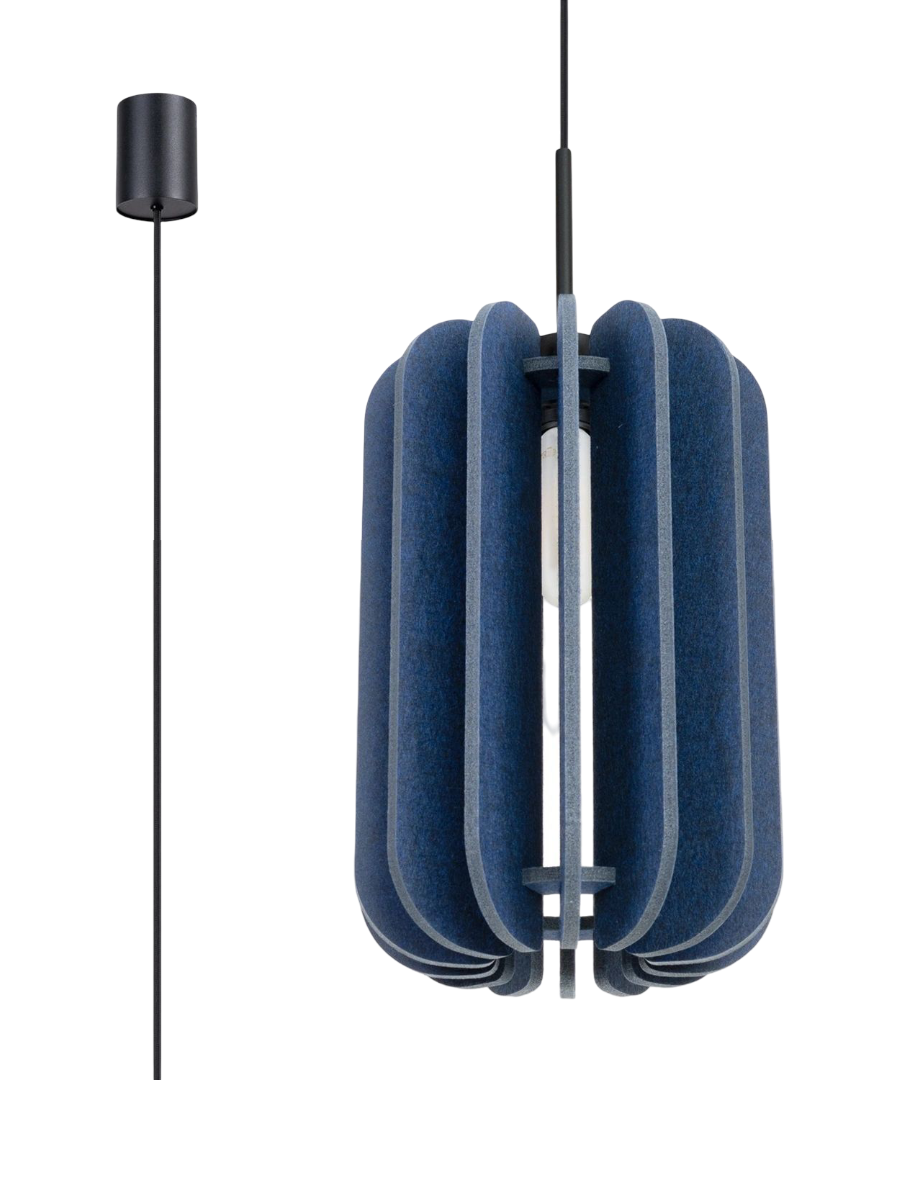 
Lampada a sospensione di design „Mula“ - Blu navy/Nero / Ø 27 cm