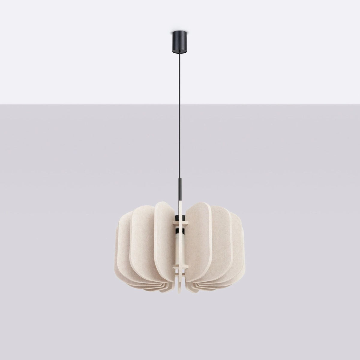 
Lampada a sospensione di design „Mula“ - Beige/Nero / Ø 45 cm