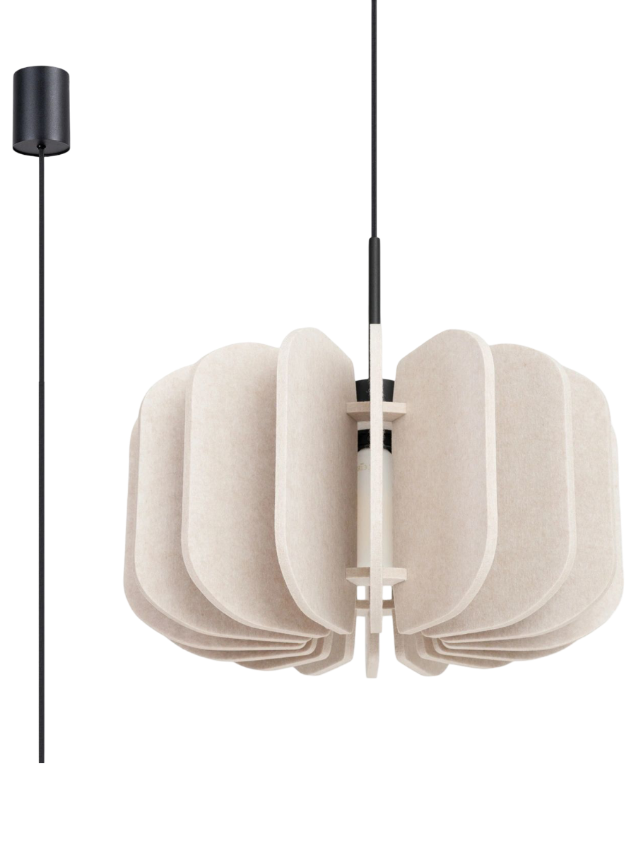 
Lampada a sospensione di design „Mula“ - Beige/Nero / Ø 45 cm