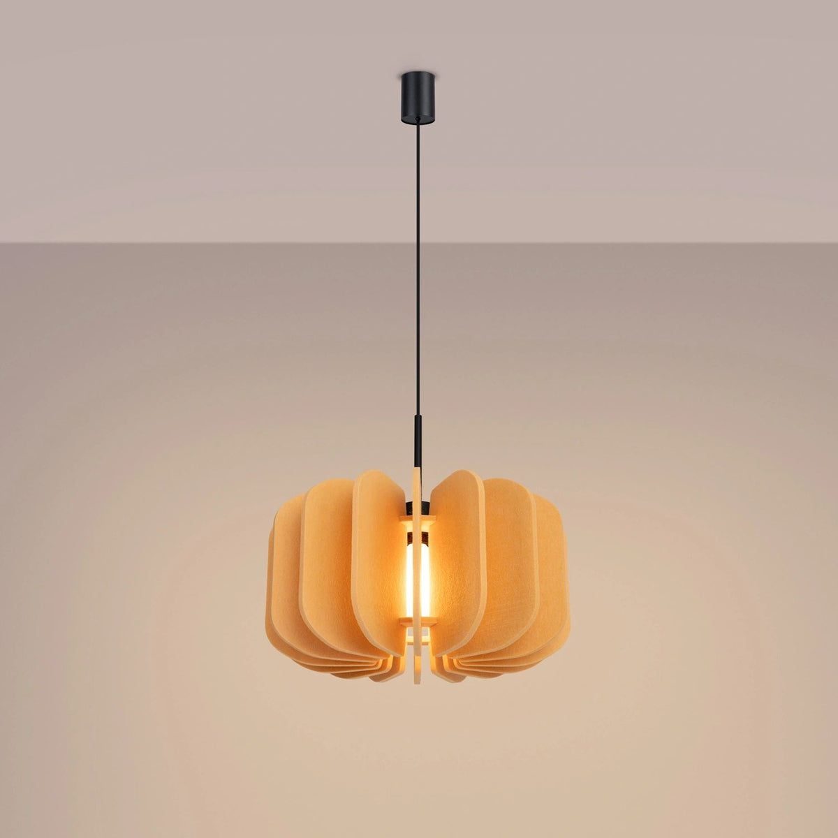 
Lampada a sospensione di design „Mula“ - Giallo/Nero / Ø 45 cm