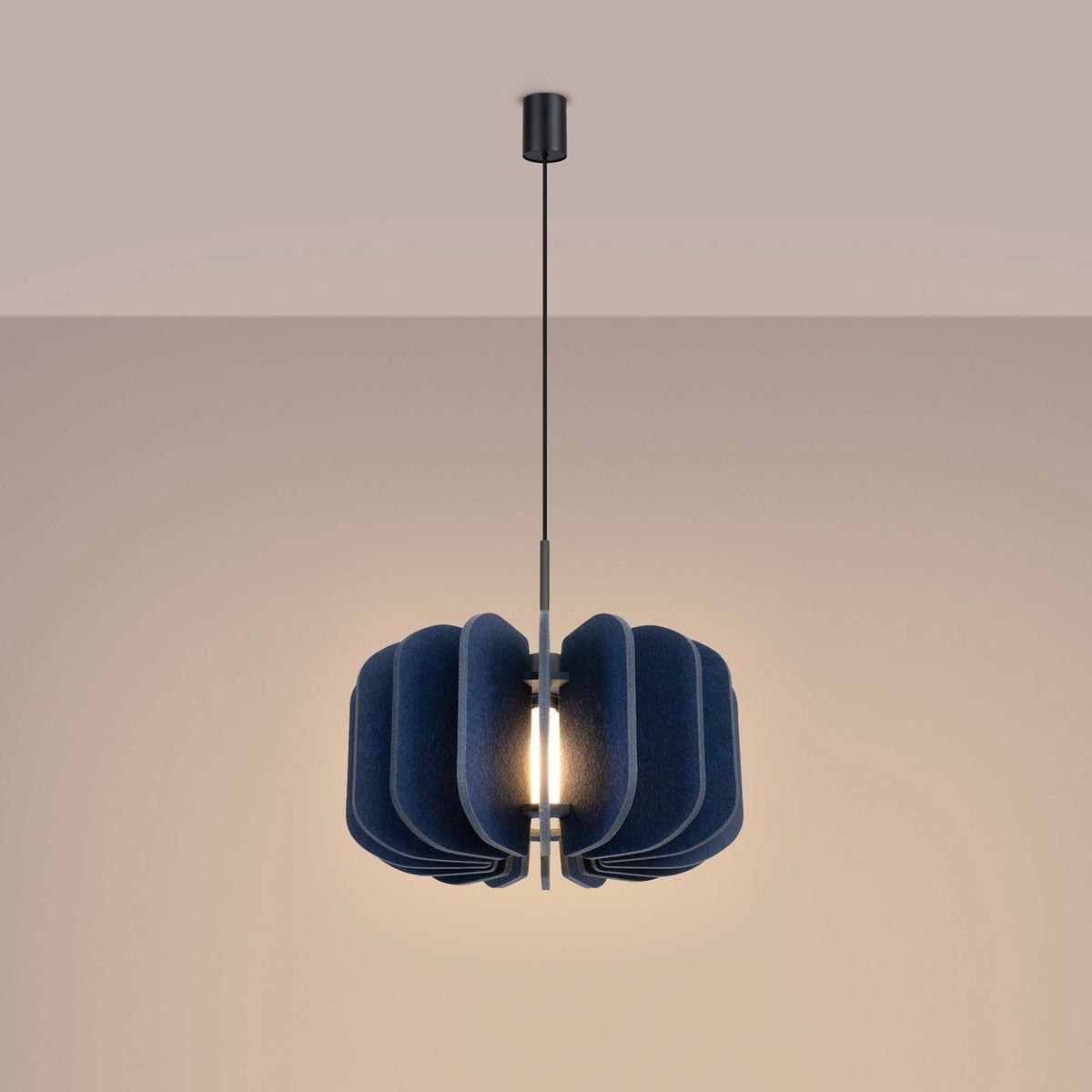 
Lampada a sospensione di design „Mula“ - Blu navy/Nero / Ø 45 cm