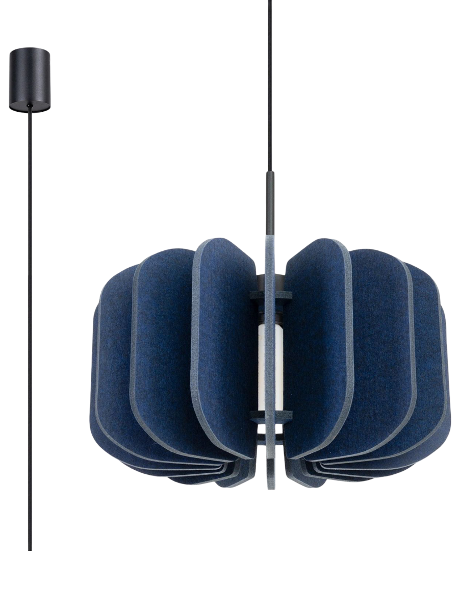
Lampada a sospensione di design „Mula“ - Blu navy/Nero / Ø 45 cm
