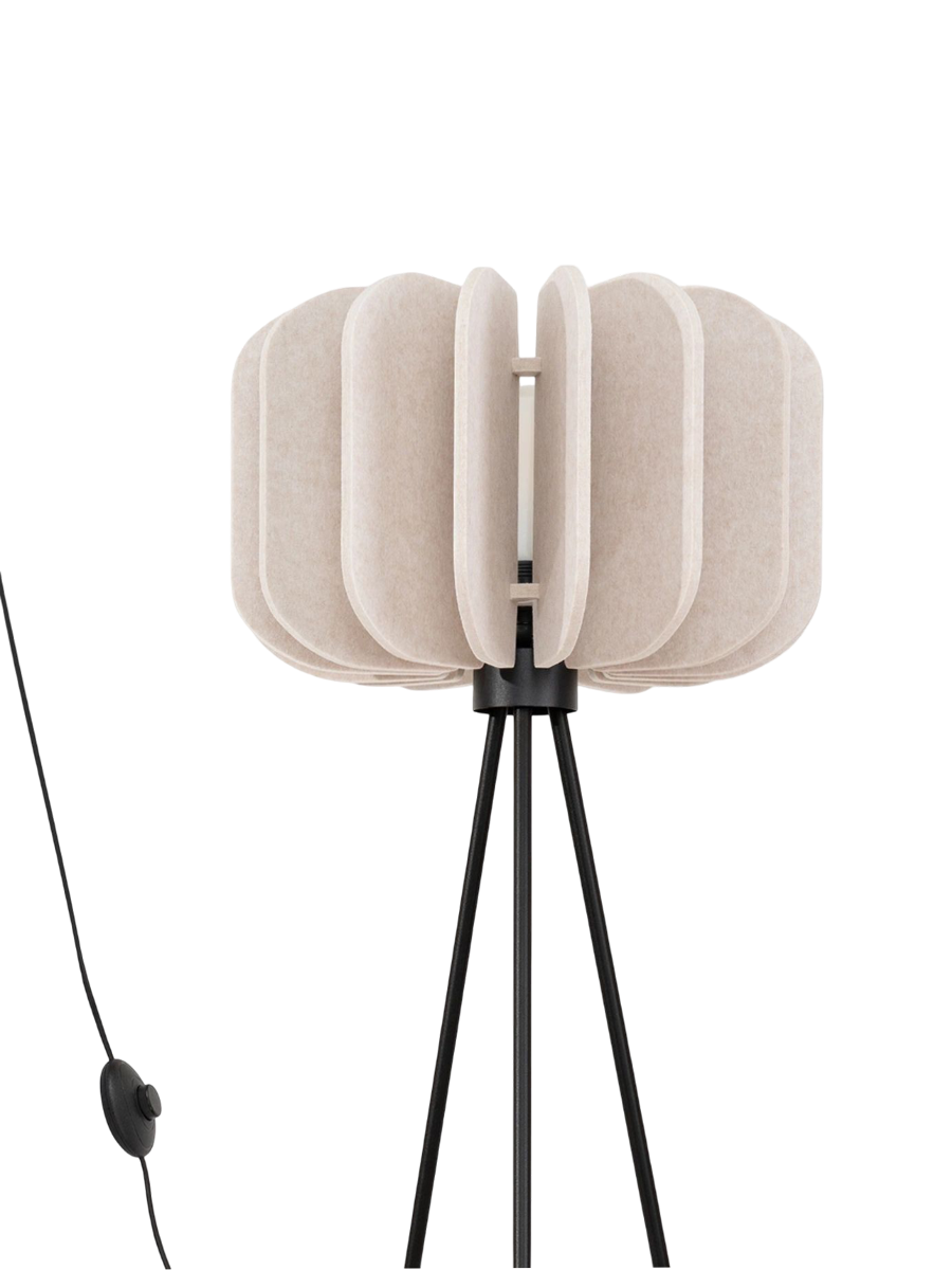 
Design Stehlampe „Mula" - Beige/Schwarz