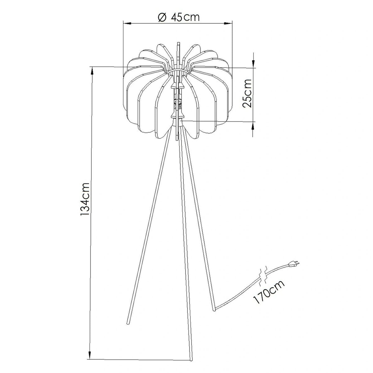 
Design Stehlampe „Mula" - Beige/Schwarz