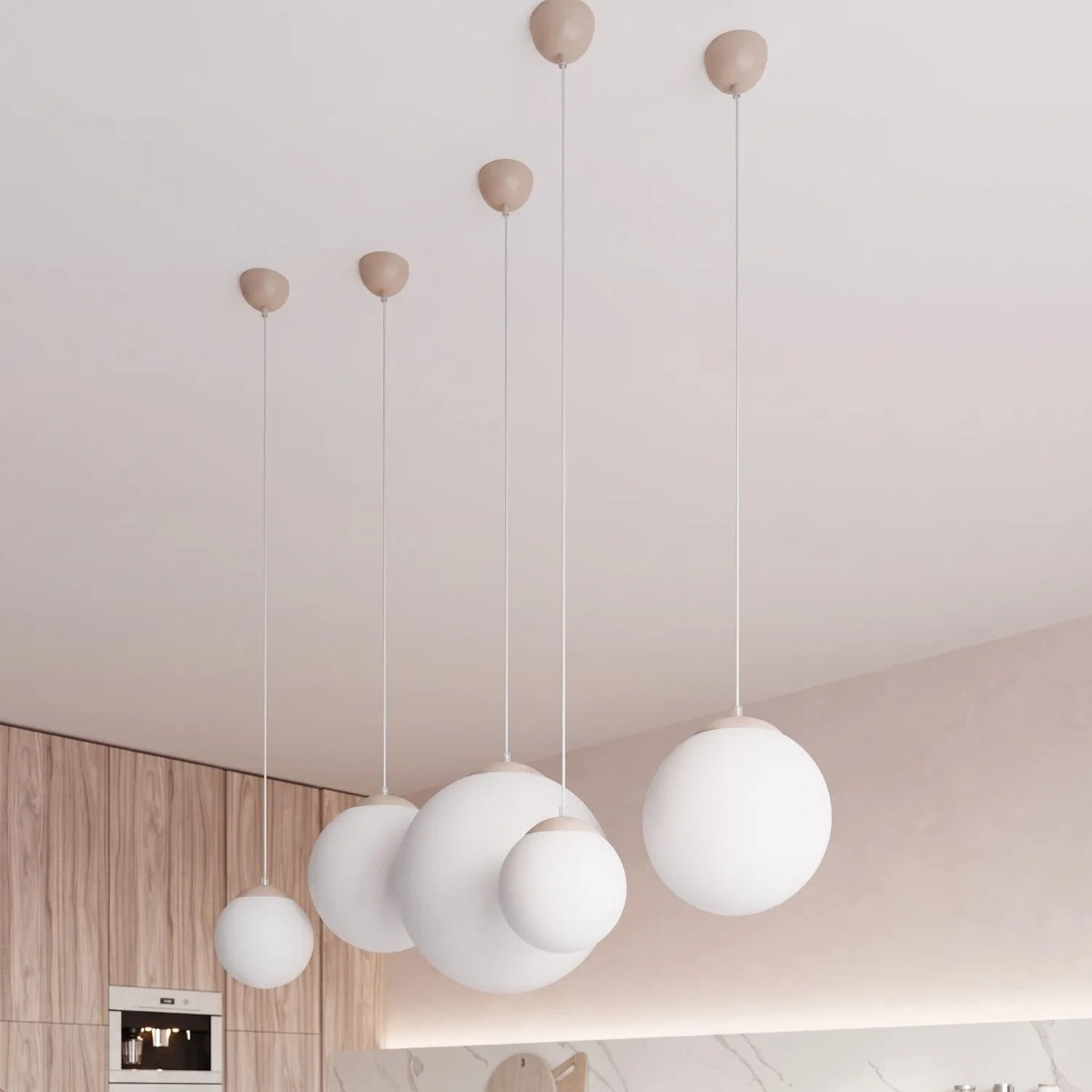 
Design Pendellampe „Ugo“ Ø 40 cm - Weiss / Gold