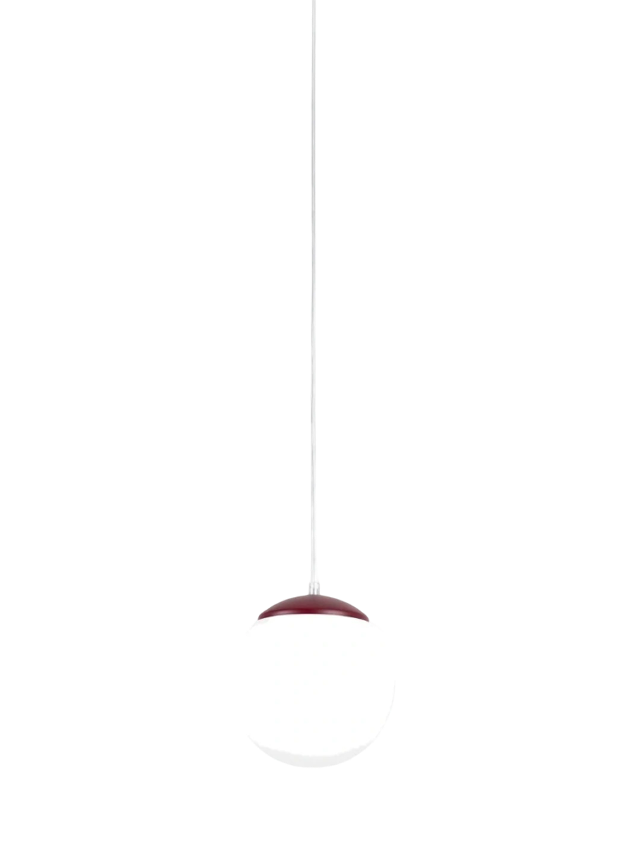 
Design Pendellampe „Ugo“ Ø 20 cm - Burgundrot / Weiss