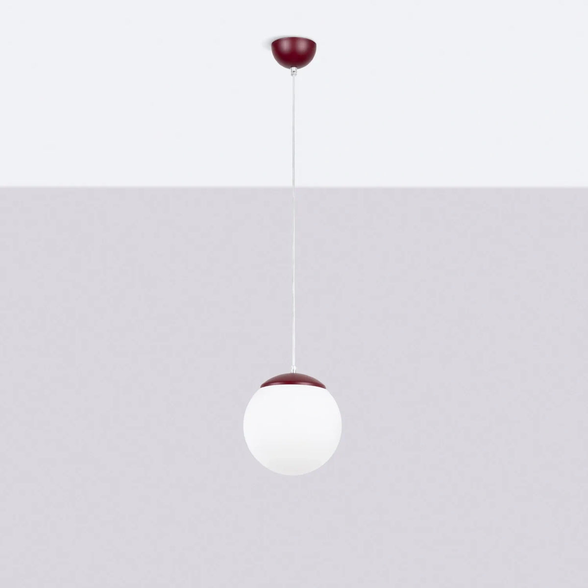 
Design Pendellampe „Ugo“ Ø 20 cm - Burgundrot / Weiss