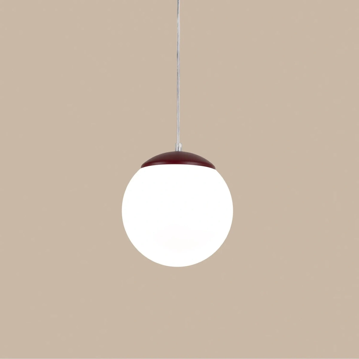 
Design Pendellampe „Ugo“ Ø 20 cm - Burgundrot / Weiss