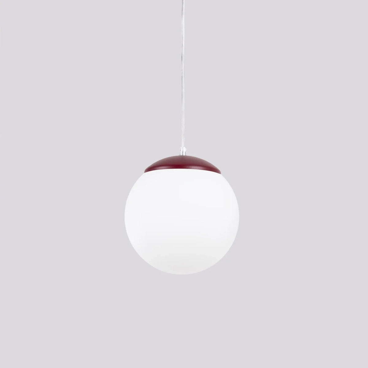 
Design Pendellampe „Ugo“ Ø 20 cm - Burgundrot / Weiss
