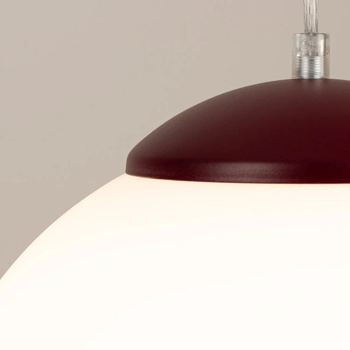 
Design Pendellampe „Ugo“ Ø 20 cm - Burgundrot / Weiss