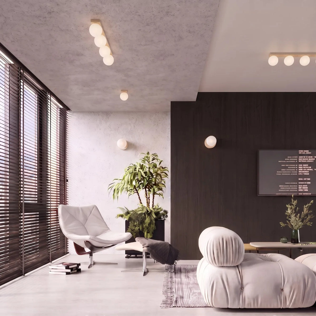 
Lampada da soffitto di design «Yoli» a 4 luci - Beige