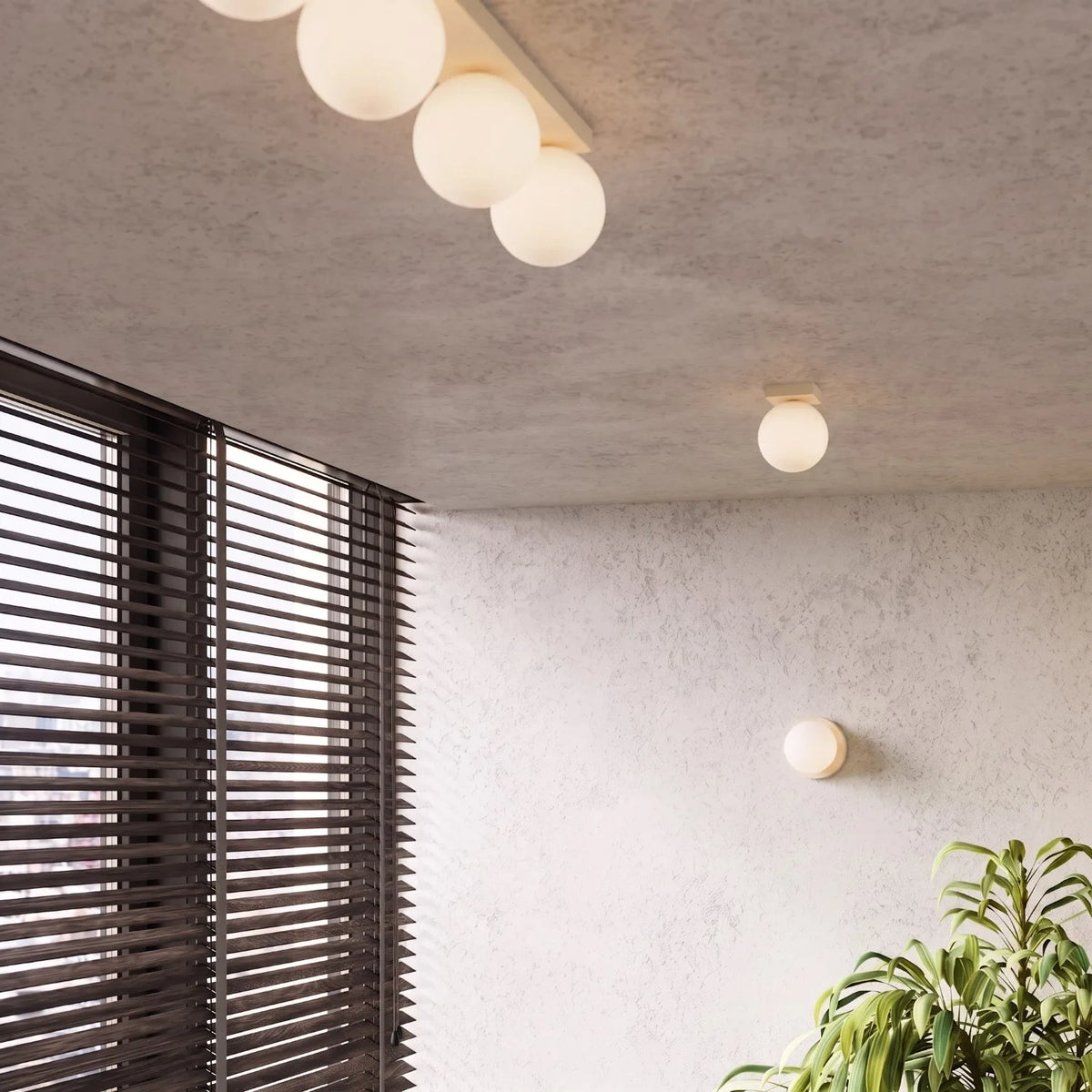 
Designer Ceiling Light "Yoli" 4-Bulb - Beige