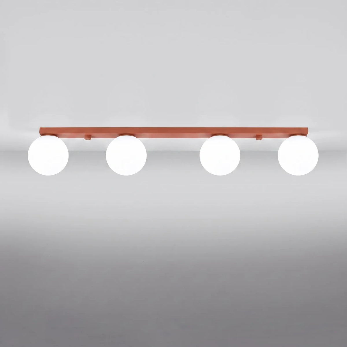 
Designer Ceiling Light "Yoli" 4-Bulb - Ochre red