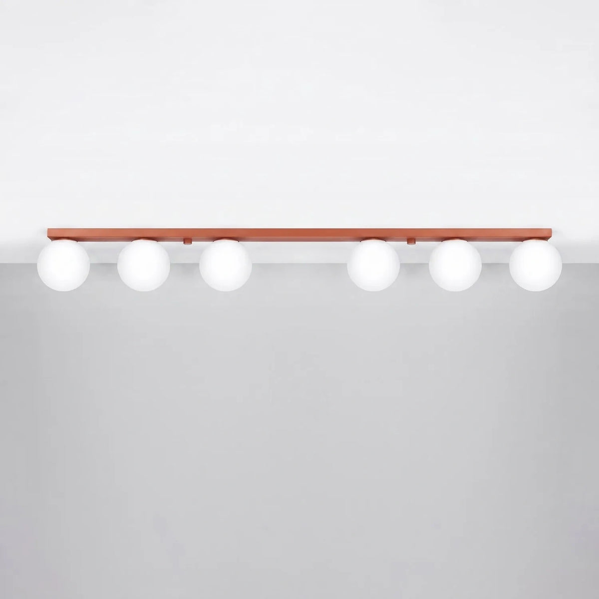 
Design ceiling light “Yoli”, 6-light - Ochre red
