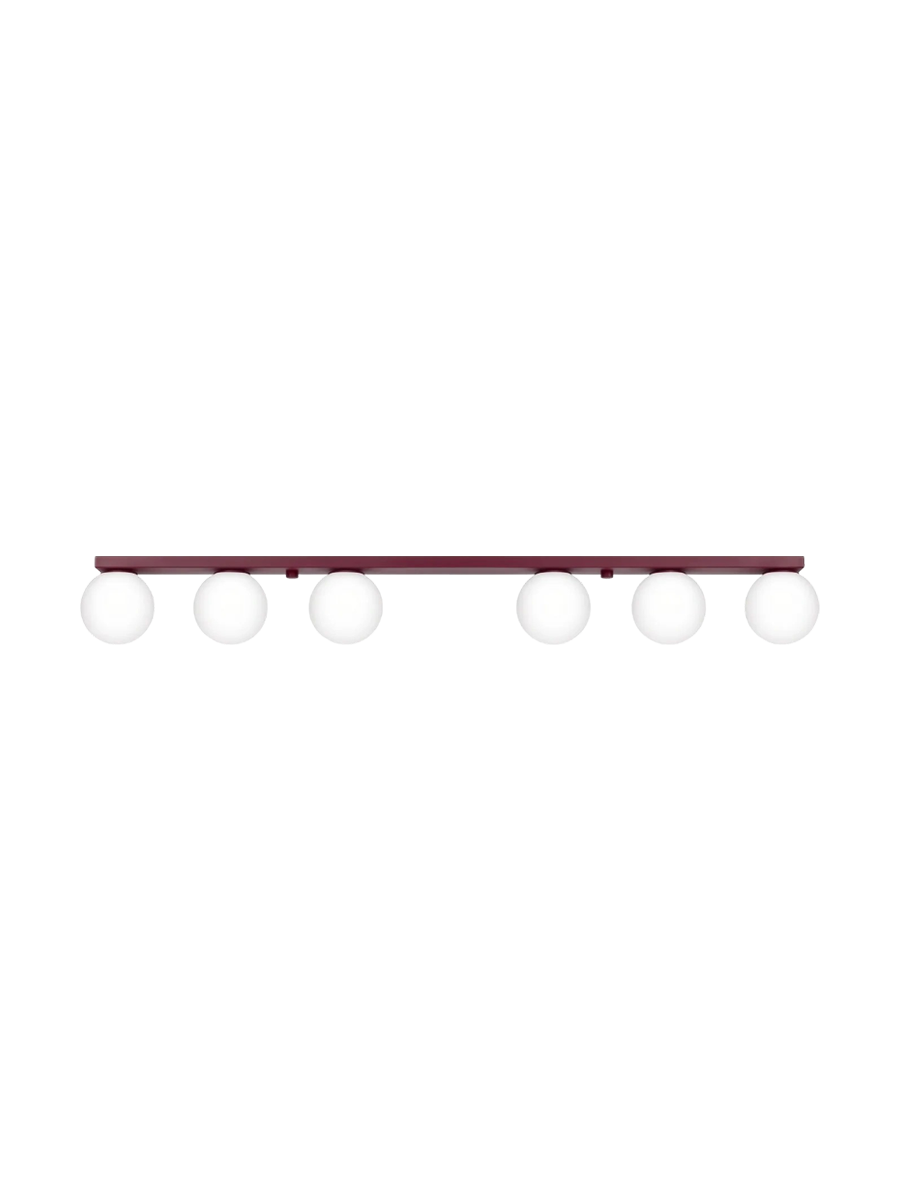 
Lampada da soffitto di design «Yoli» a 6 luci - Rosso bordeaux