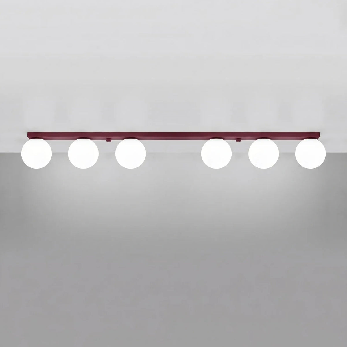 
Lampada da soffitto di design «Yoli» a 6 luci - Rosso bordeaux