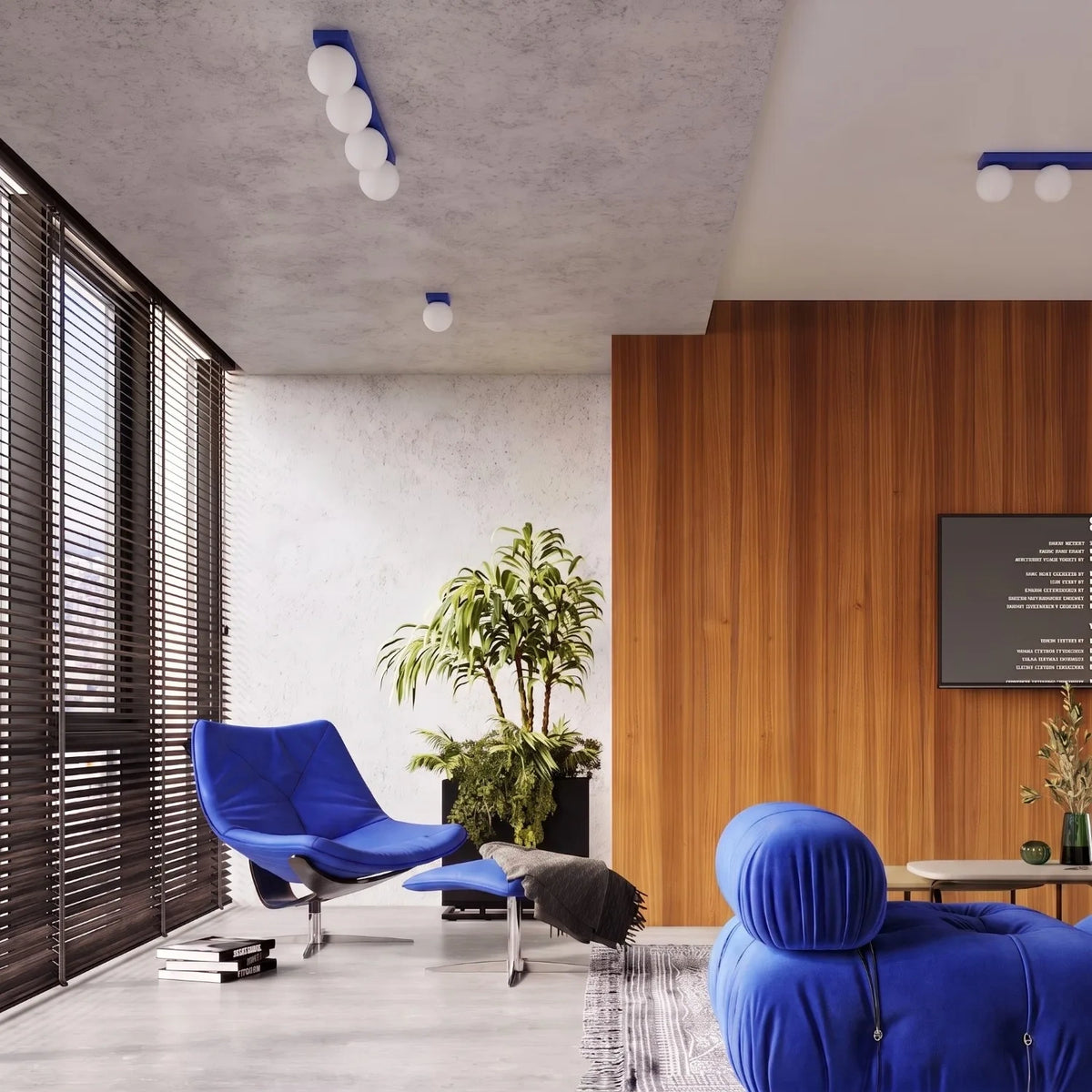 
Lampada da soffitto di design «Yoli» a 6 luci - Ultramarino